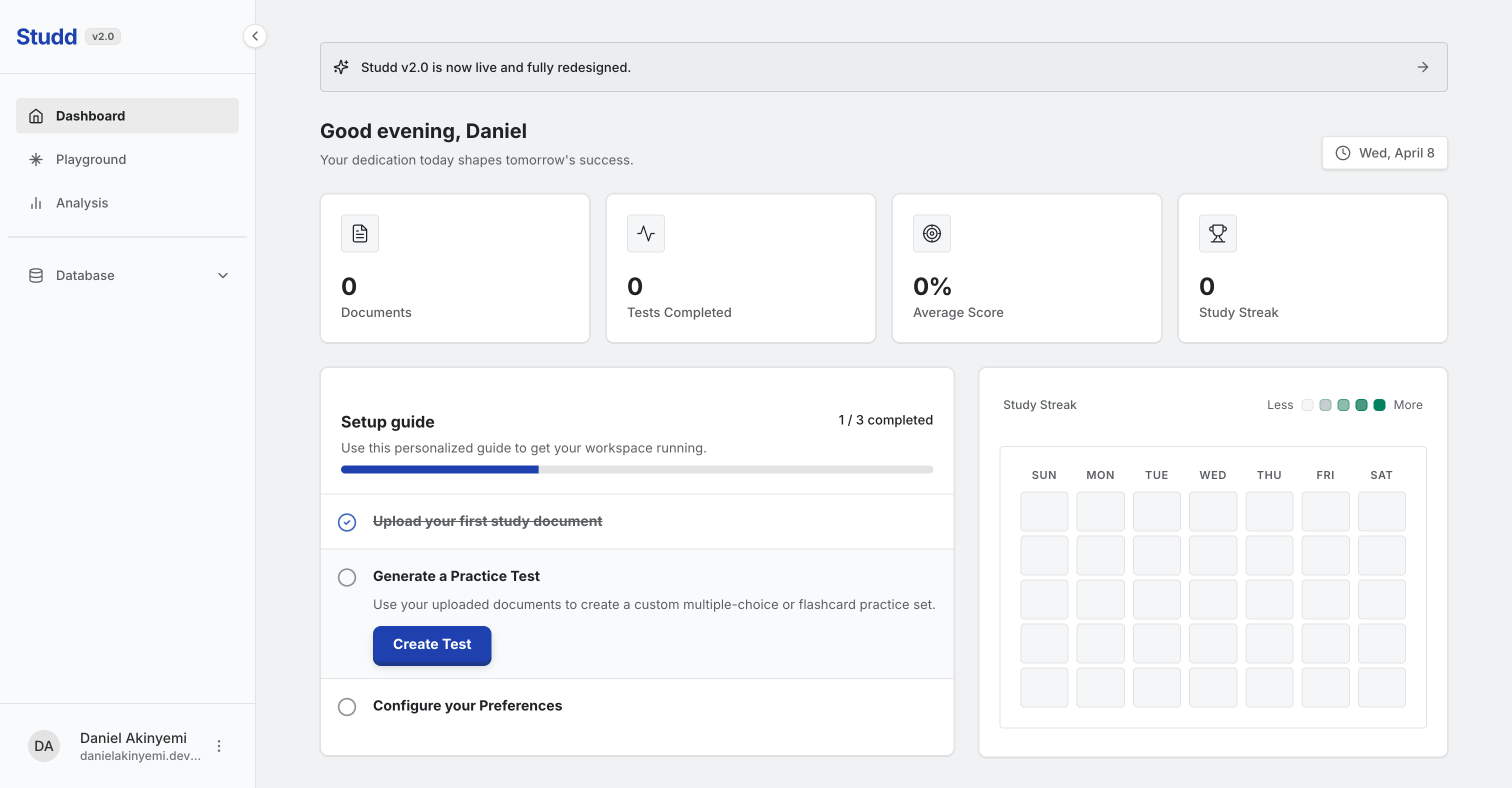 Studd Dashboard - AI-Powered Study Platform